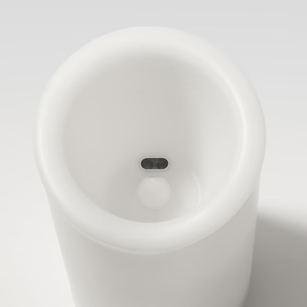 ÄDELLÖVTRÄD Bougie bloc à LED, blanc/intérieur, 14 cm