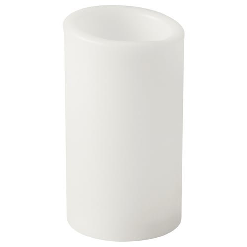 ÄDELLÖVTRÄD Bougie bloc à LED, blanc/intérieur, 14 cm