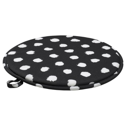 ÄNGSFRÄKEN Carreau de chaise, noir/blanc, 36 cm