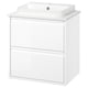 ÄNGSJÖN / BACKSJÖN Meuble lavabo avec tiroirs/vasque, brillant blanc/blanc marbré, 62x49x71 cm