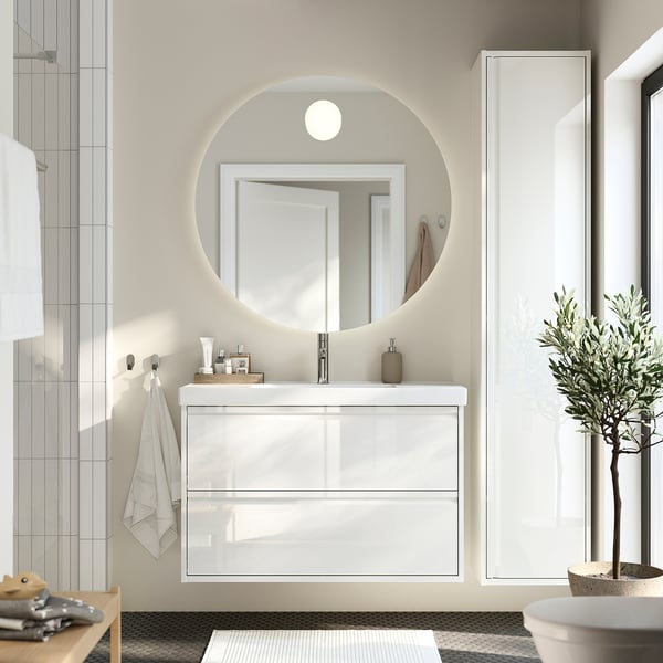 ÄNGSJÖN / ORRSJÖN Meuble lavabo avec tiroirs/vasque