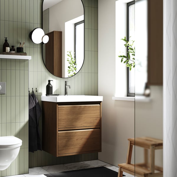 ÄNGSJÖN / ORRSJÖN Meuble lavabo avec tiroirs/vasque