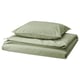 ÄNGSLILJA Housse de couette et 1 taie, gris vert, 150x200/50x60 cm