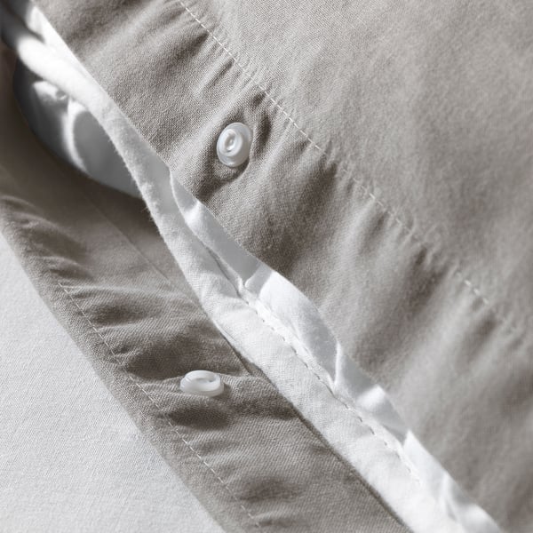 ÄNGSLILJA Housse de couette et 1 taie, gris, 150x200/50x60 cm
