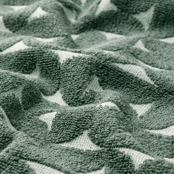 ÄNGSNEJLIKA Serviette de toilette, gris/vert, 50x100 cm
