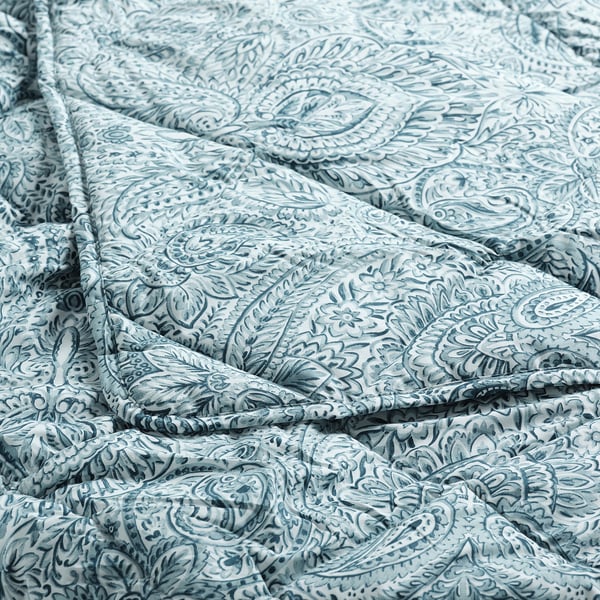 ÄNGSSTAMFLY Couette, légère, bleu/blanc, 240x220 cm