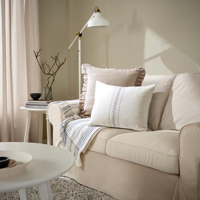 ÅKERNEJLIKA Housse de coussin, blanc cassé broderie, 40x58 cm