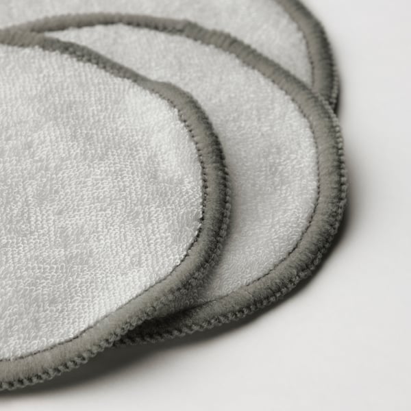 ÅKERRÄTTIKA Disques démaquillants réutilis+sac, blanc/vert