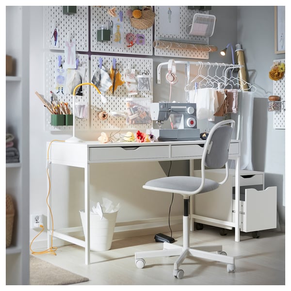 ALEX Bureau, blanc, 132x58 cm