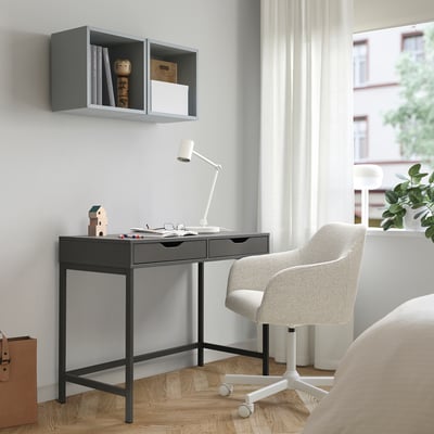 ALEX Bureau, gris foncé, 100x48 cm