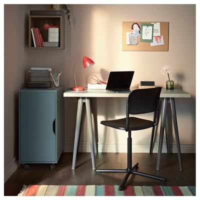 ALEX Rangement mobile, gris turquoise/noir, 36x76 cm