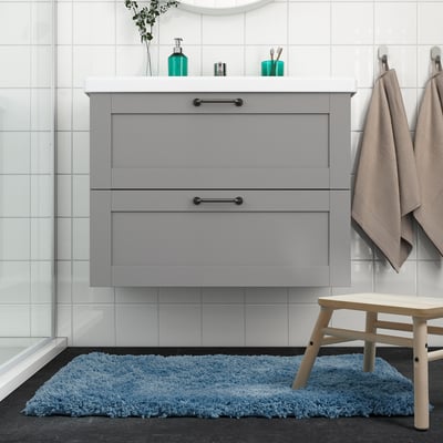 ALMTJÄRN Tapis de bain, bleu, 60x90 cm