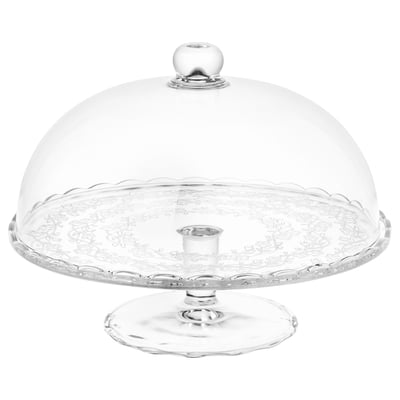 ARV BRÖLLOP Plat de présentation à couvercle, verre transparent, 29 cm