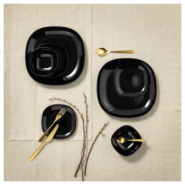 BACKIG Petite assiette, noir, 18x18 cm