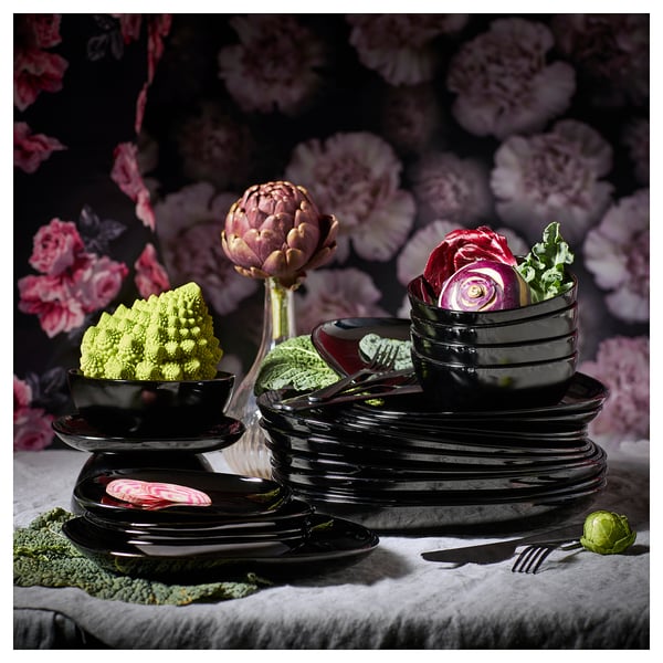 BACKIG Petite assiette, noir, 18x18 cm