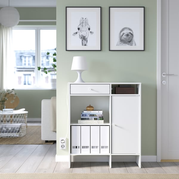 BAGGEBO Buffet, blanc, 78x92 cm