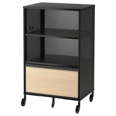 BEKANT Rangement mobile, grillage noir, 61x101 cm