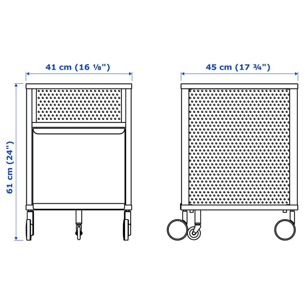 BEKANT Rangement mobile, grillage noir, 41x61 cm