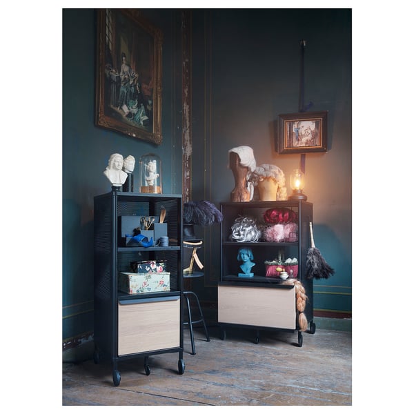 BEKANT Rangement mobile, grillage noir, 61x101 cm