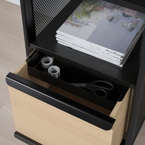 BEKANT Rangement mobile, grillage noir, 41x101 cm