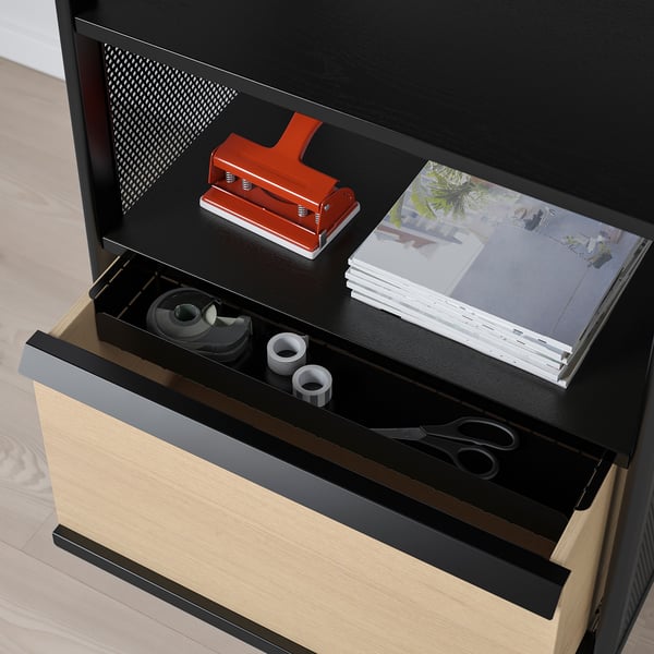 BEKANT Rangement mobile, grillage noir, 61x101 cm