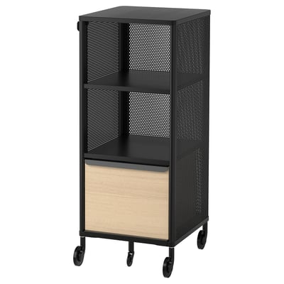 BEKANT Unité rangement av verrou connecté, grillage noir, 41x101 cm