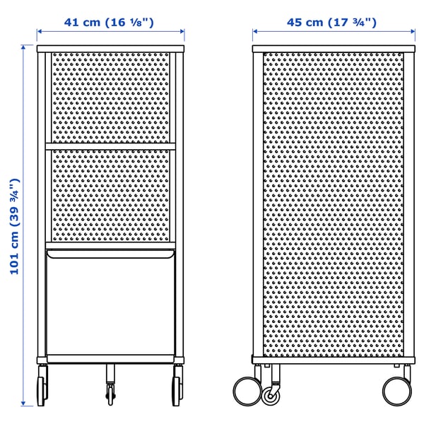 BEKANT Unité rangement av verrou connecté, grillage noir, 41x101 cm