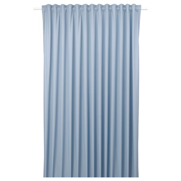 BENGTA Rideau occultant, 1 longueur, bleu/ruflette, 210x300 cm