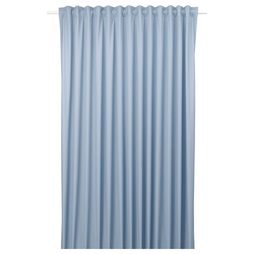 BENGTA Rideau occultant, 1 longueur, bleu/ruflette, 210x300 cm