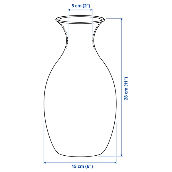 BERGKÖRSBÄR Vase, verre/vert, 28 cm