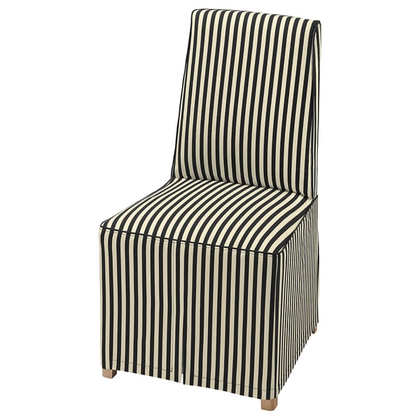 BERGMUND Chaise avec housse longue, motif chêne/noir/blanc