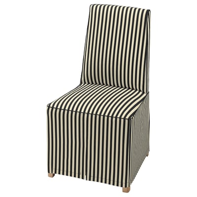 BERGMUND Housse pour chaise, longue, noir/blanc