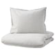 BERGPALM Housse de couette et 1 taie, gris/rayure, 150x200/50x60 cm