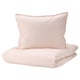 BERGPALM Housse de couette et 1 taie, rose clair/rayure, 150x200/50x60 cm