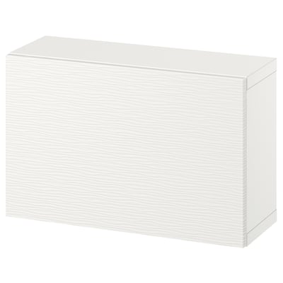 BESTÅ Combinaison rangement murale, blanc/Laxviken blanc, 60x22x38 cm