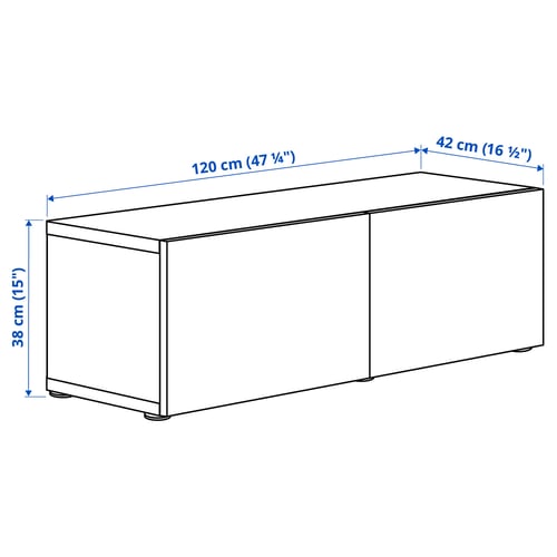 BESTÅ Combinaison rangement murale, blanc/Laxviken blanc, 120x42x38 cm
