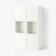 BESTÅ Combinaison rangement ptes vitrées, blanc/Pipmakare blanc, 120x42x193 cm