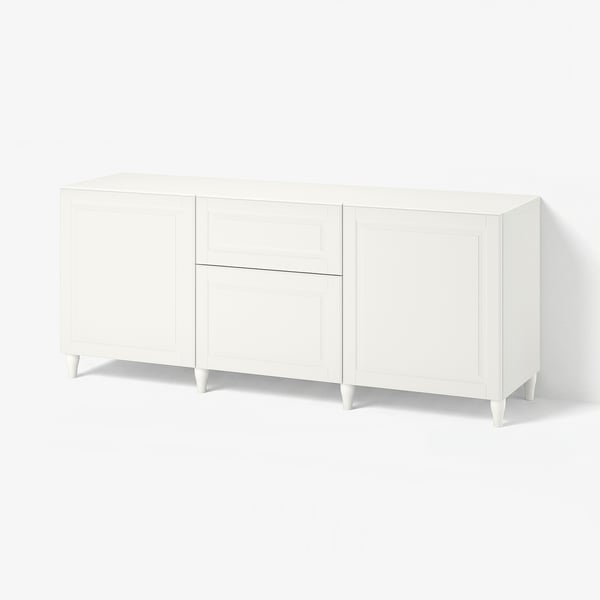 BESTÅ Combinaison rangement tiroirs, blanc/Smeviken/Kabbarp blanc, 180x42x74 cm