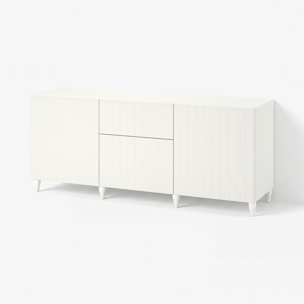 BESTÅ Combinaison rangement tiroirs, blanc/Sutterviken/Kabbarp blanc, 180x42x74 cm