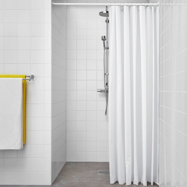 BJÄRSEN Rideau de douche, blanc, 180x200 cm