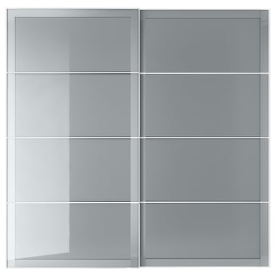 BJÖRNÖYA Jeu 2 ptes coul, gris effet teinté, 200x201 cm