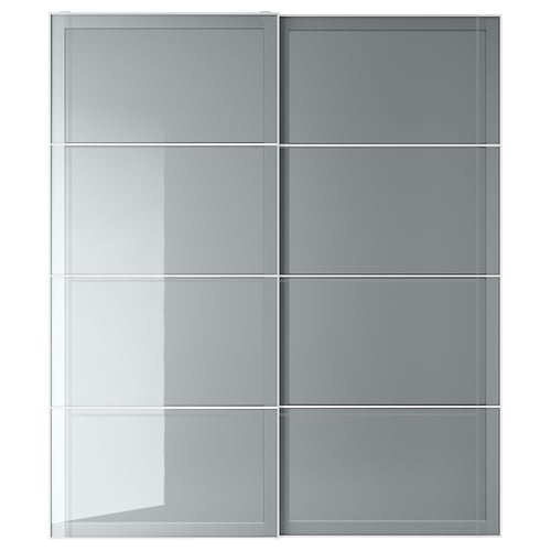 BJÖRNÖYA Jeu 2 ptes coul, gris effet teinté, 200x236 cm