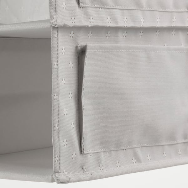 BLÄDDRARE Rangement suspendu 7 poches, gris/à motifs, 30x30x90 cm