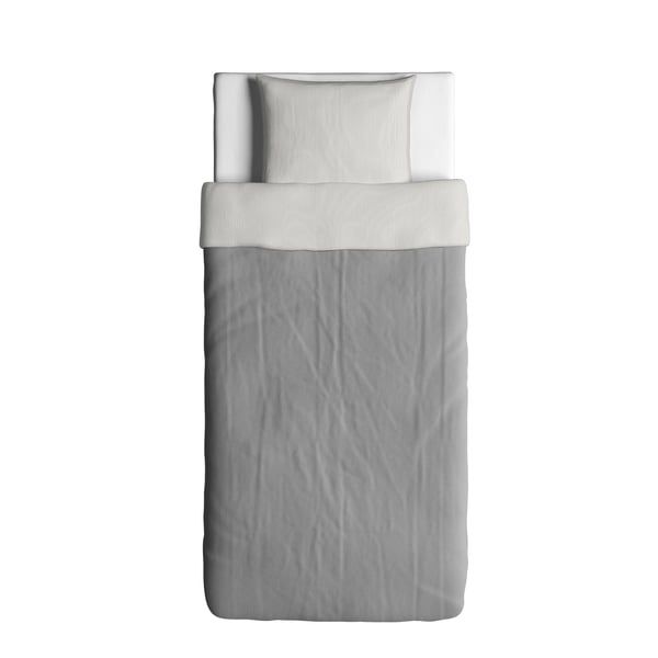 BLÅVINDA Housse de couette et 1 taie, gris, 150x200/50x60 cm