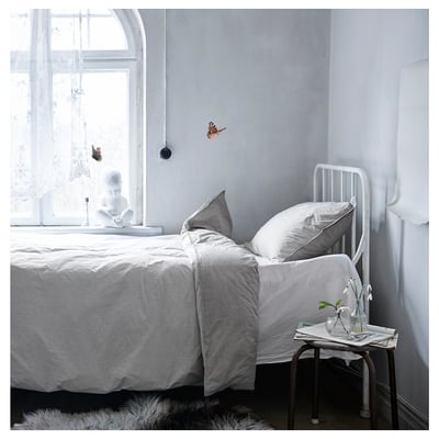 BLÅVINDA Housse de couette et 1 taie, gris, 150x200/50x60 cm