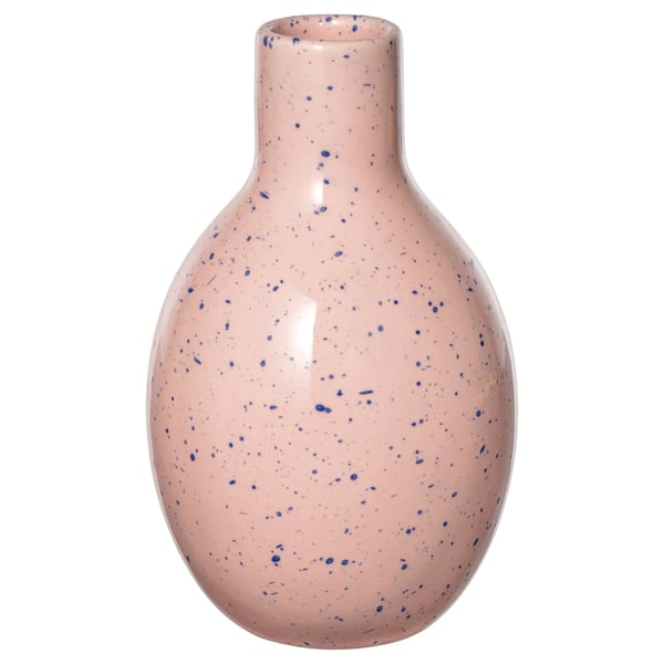 BLODBJÖRK Vase, rose pâle/bleu, 16 cm