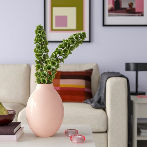 BLODBJÖRK Vase, rose pâle, 25 cm