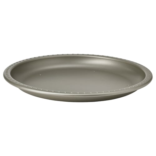 BLODOLVON Plat pour bougie, gris, 34 cm