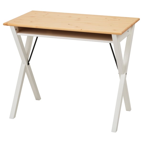 BOLLPOJKE Bureau, pin/blanc, 90x55 cm