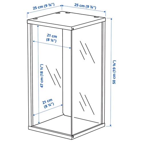 BRÄNNBOLL Élément de présentation mural, bleu vif, 50x25x25 cm